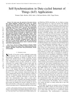 Self-Synchronization in Duty-cycled Internet of Things (IoT)
  Applications
