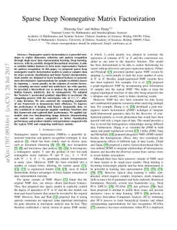 Sparse Deep Nonnegative Matrix Factorization