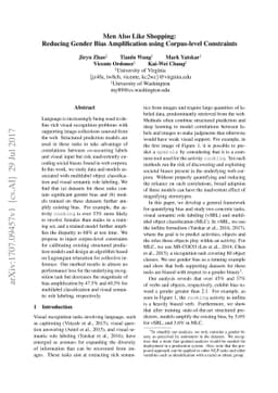 Men Also Like Shopping: Reducing Gender Bias Amplification using
  Corpus-level Constraints