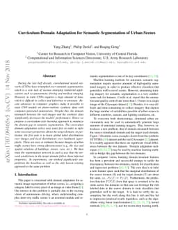 Curriculum Domain Adaptation for Semantic Segmentation of Urban Scenes