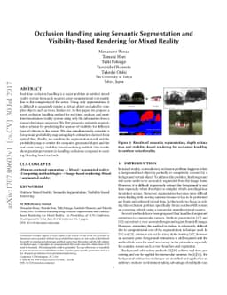 Occlusion Handling using Semantic Segmentation and Visibility-Based
  Rendering for Mixed Reality