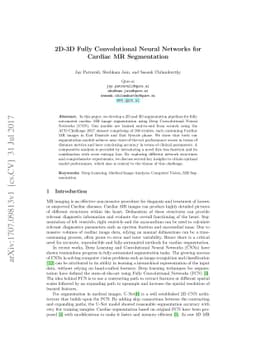 2D-3D Fully Convolutional Neural Networks for Cardiac MR Segmentation