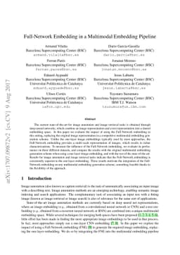 Full-Network Embedding in a Multimodal Embedding Pipeline