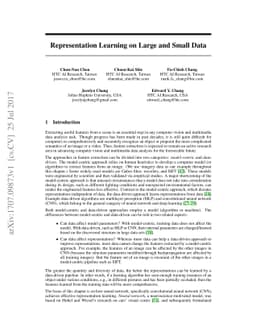 Representation Learning on Large and Small Data