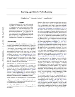 Learning Algorithms for Active Learning