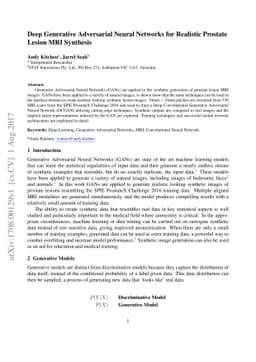 Deep Generative Adversarial Neural Networks for Realistic Prostate
  Lesion MRI Synthesis