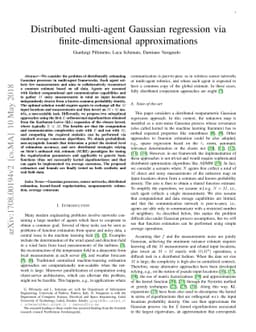 Distributed multi-agent Gaussian regression via finite-dimensional
  approximations