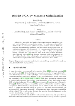 Robust PCA by Manifold Optimization