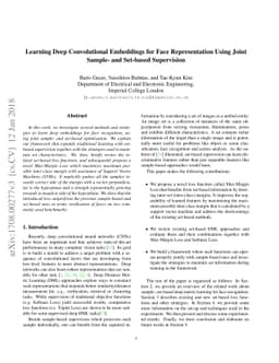 Learning Deep Convolutional Embeddings for Face Representation Using
  Joint Sample- and Set-based Supervision