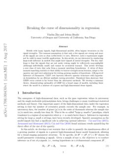 Breaking the curse of dimensionality in regression