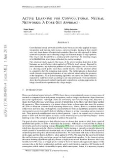 Active Learning for Convolutional Neural Networks: A Core-Set Approach