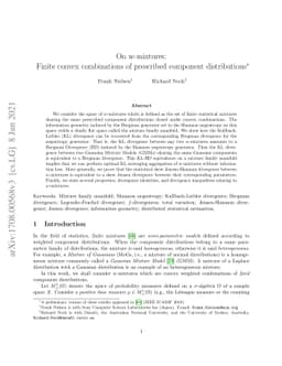 On $w$-mixtures: Finite convex combinations of prescribed component
  distributions