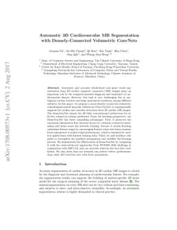 Automatic 3D Cardiovascular MR Segmentation with Densely-Connected
  Volumetric ConvNets