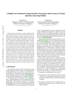 A Simple Loss Function for Improving the Convergence and Accuracy of
  Visual Question Answering Models