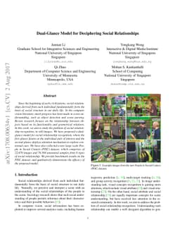 Dual-Glance Model for Deciphering Social Relationships