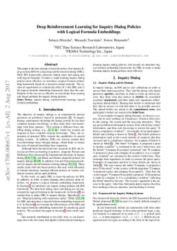 Deep Reinforcement Learning for Inquiry Dialog Policies with Logical
  Formula Embeddings