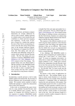 Enterprise to Computer: Star Trek chatbot