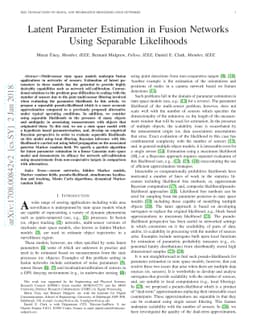 Latent Parameter Estimation in Fusion Networks Using Separable
  Likelihoods