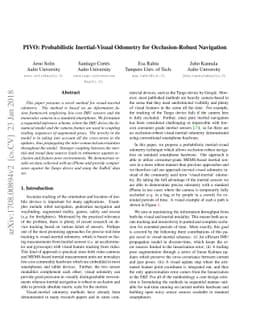 PIVO: Probabilistic Inertial-Visual Odometry for Occlusion-Robust
  Navigation