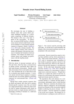 Domain Aware Neural Dialog System