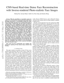 CNN-based Real-time Dense Face Reconstruction with Inverse-rendered
  Photo-realistic Face Images