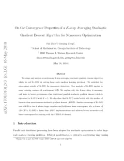 On the convergence properties of a $K$-step averaging stochastic
  gradient descent algorithm for nonconvex optimization