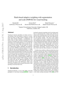 Patch-based adaptive weighting with segmentation and scale (PAWSS) for
  visual tracking