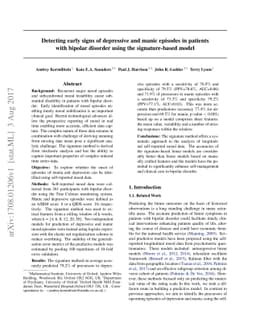 Detecting early signs of depressive and manic episodes in patients with
  bipolar disorder using the signature-based model