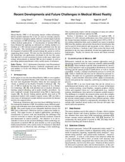 Recent Developments and Future Challenges in Medical Mixed Reality