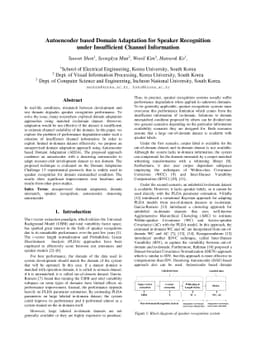 Autoencoder based Domain Adaptation for Speaker Recognition under
  Insufficient Channel Information