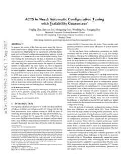 ACTS in Need: Automatic Configuration Tuning with Scalability Guarantees