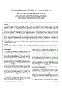 On Evaluating Commercial Cloud Services: A Systematic Review