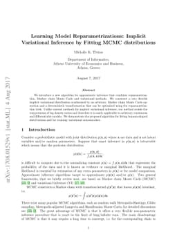 Learning Model Reparametrizations: Implicit Variational Inference by
  Fitting MCMC distributions