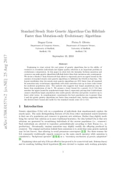 Standard Steady State Genetic Algorithms Can Hillclimb Faster than
  Mutation-only Evolutionary Algorithms