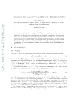 Dimension-free Wasserstein contraction of nonlinear filters