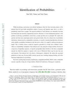 Identification of Probabilities