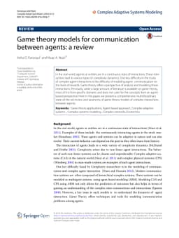 Game theory models for communication between agents: a review