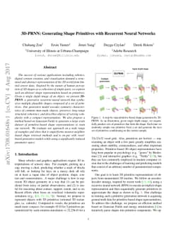 3D-PRNN: Generating Shape Primitives with Recurrent Neural Networks
