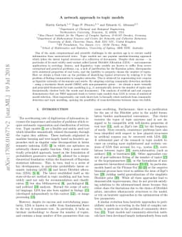 A network approach to topic models