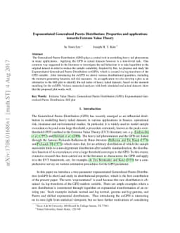 Exponentiated Generalized Pareto Distribution: Properties and
  applications towards Extreme Value Theory