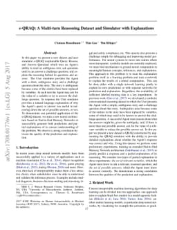 e-QRAQ: A Multi-turn Reasoning Dataset and Simulator with Explanations