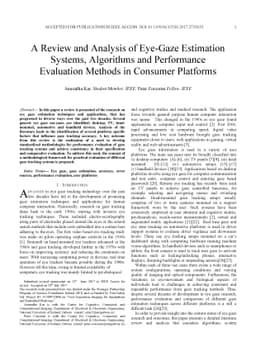 A Review and Analysis of Eye-Gaze Estimation Systems, Algorithms and
  Performance Evaluation Methods in Consumer Platforms