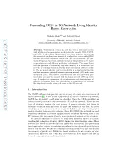 Concealing IMSI in 5G Network Using Identity Based Encryption