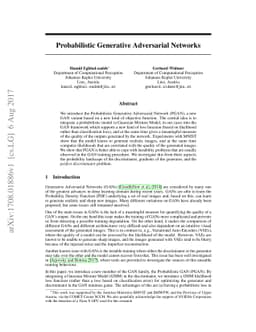 Probabilistic Generative Adversarial Networks