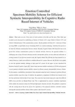 Emotion Controlled Spectrum Mobility Scheme for Efficient Syntactic
  Interoperability In Cognitive Radio Based Internet of Vehicles