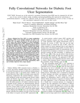 Fully Convolutional Networks for Diabetic Foot Ulcer Segmentation