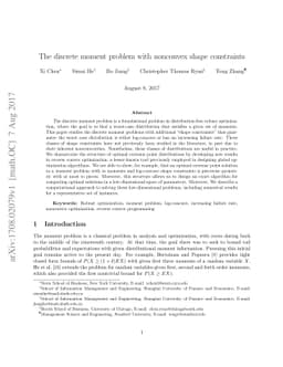 The discrete moment problem with nonconvex shape constraints