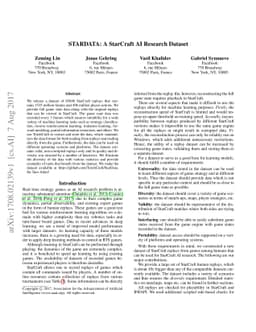 STARDATA: A StarCraft AI Research Dataset