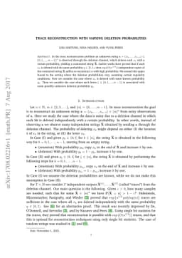 Trace reconstruction with varying deletion probabilities