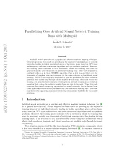 Parallelizing Over Artificial Neural Network Training Runs with
  Multigrid